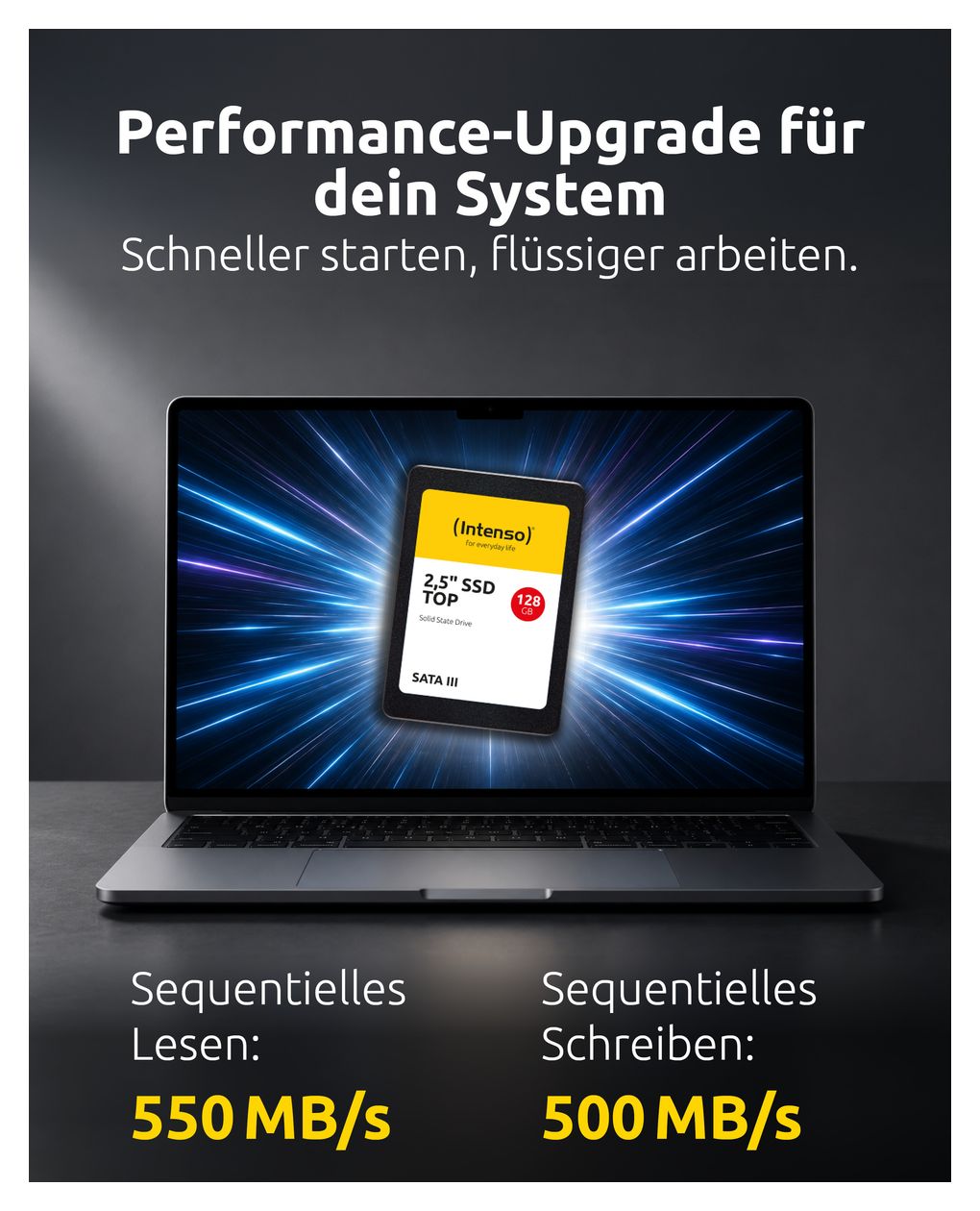 Top 128 GB SSD Serial ATA III 2.5"  (Schwarz) 