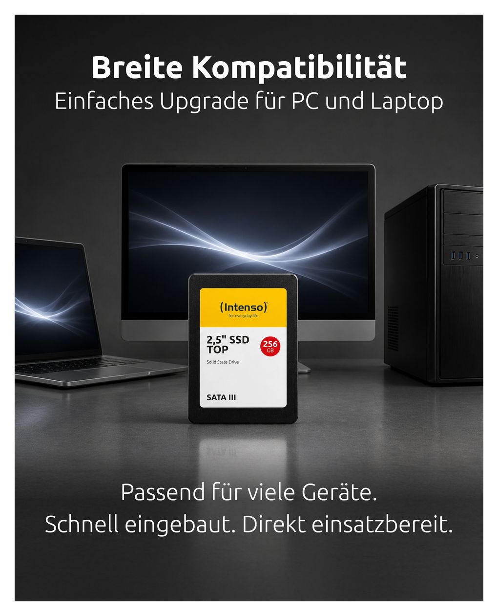 Top 256 GB SSD Serial ATA III 2.5"  (Schwarz) 