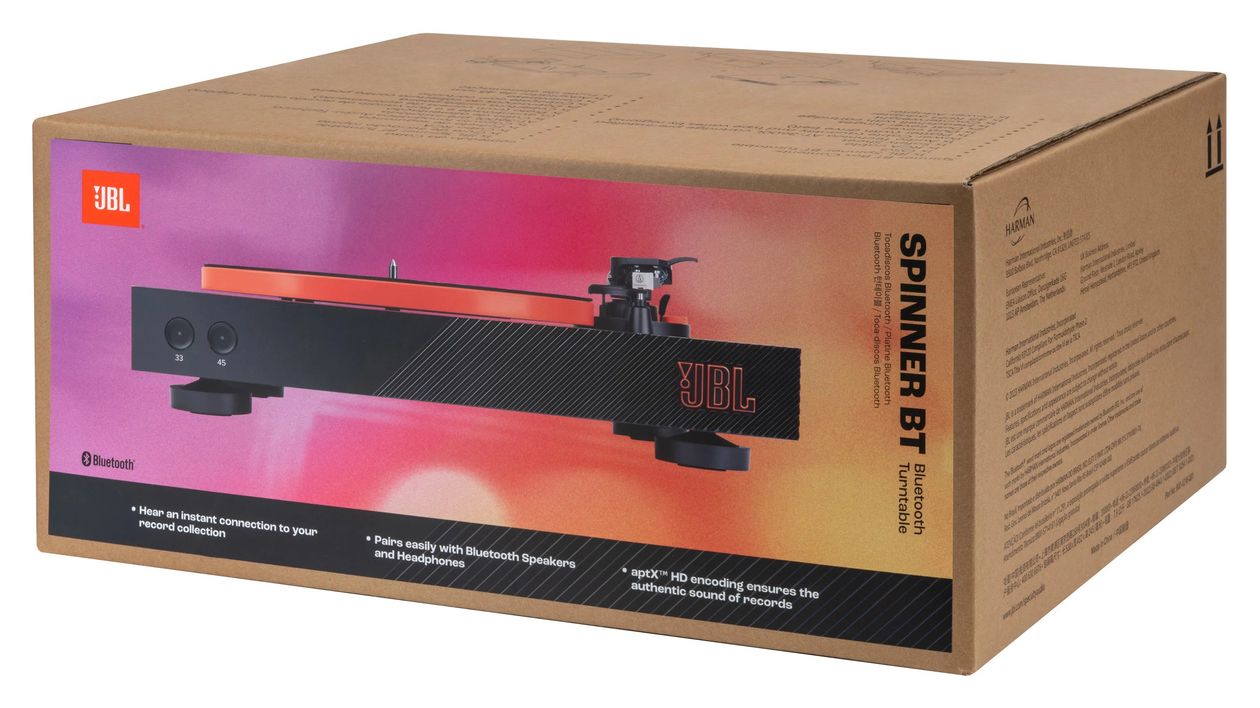 Spinner BT Audio-Plattenspieler mit Riemenantrieb  (Schwarz, Orange) 