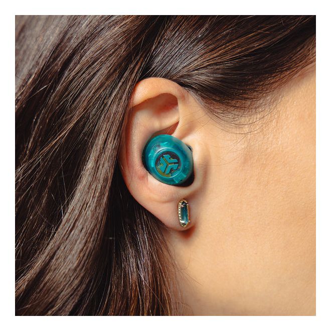 Go Pop ANC In-Ear Bluetooth Kopfhörer Kabellos TWS 7 h Laufzeit IP55 (Türkis, Transparent) 