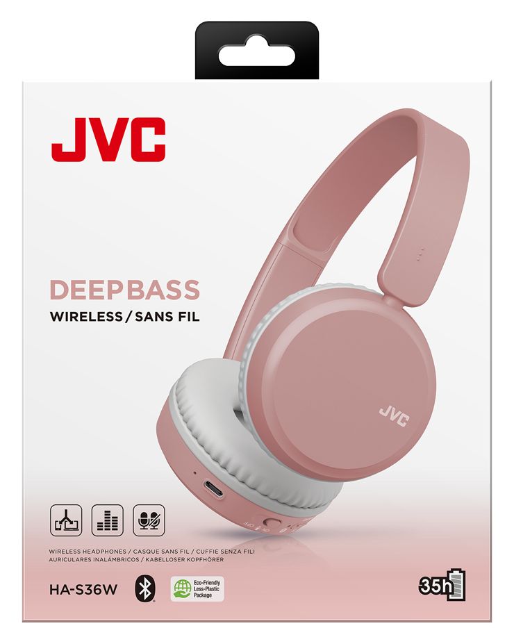 HA-S36W Over Ear Bluetooth Kopfhörer kabellos 35 h Laufzeit  (Pink) 