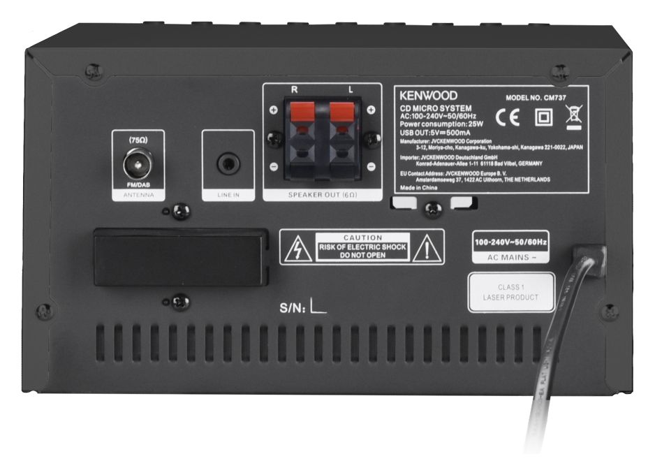 M-7000S-B Home-Audio-Minisystem DAB+, FM 30 W Bluetooth  (Schwarz) 