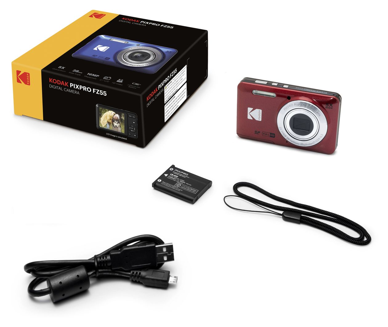 Pixpro FZ55  Kompaktkamera 5x Opt. Zoom  (Rot) 