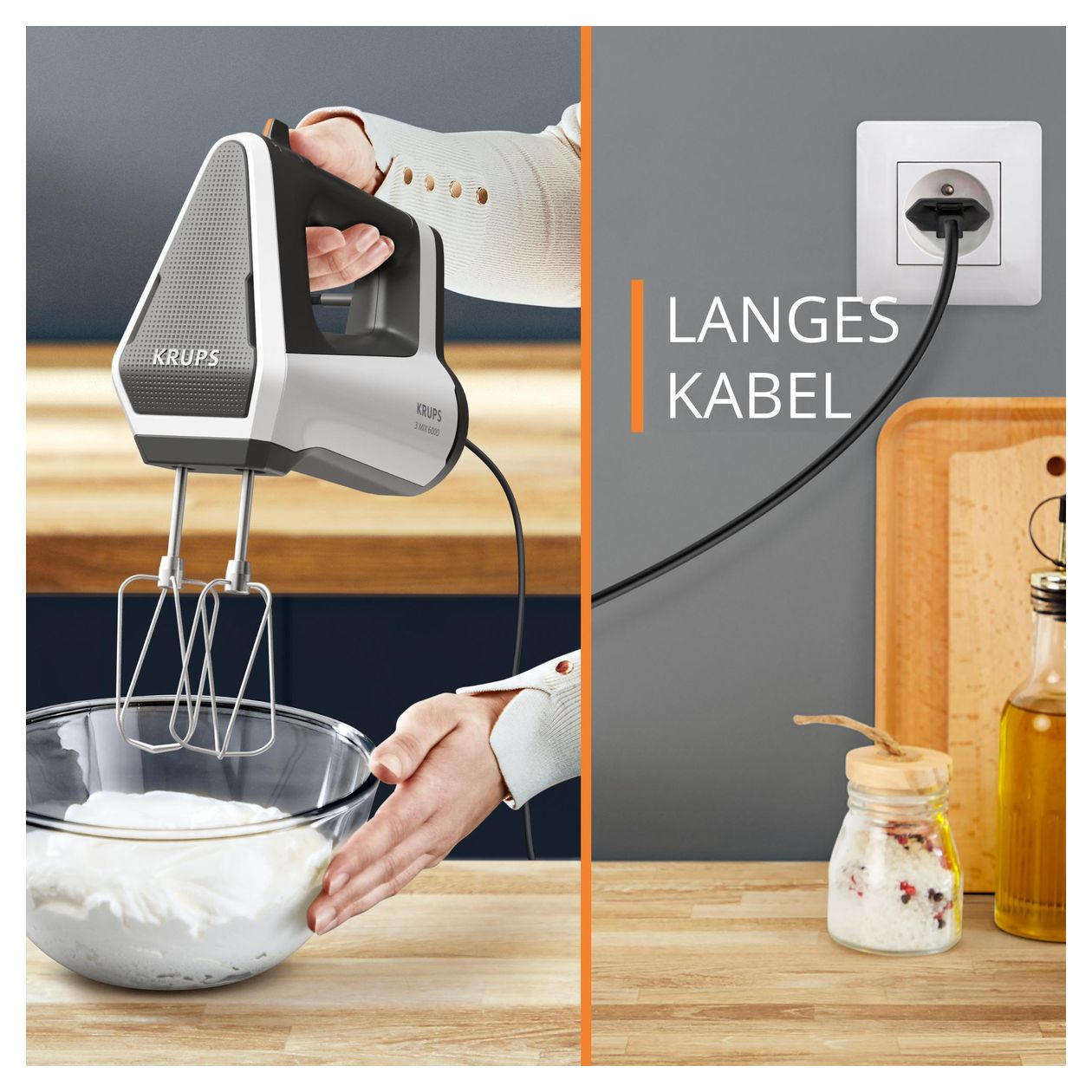 GN6021 3MIX 6000 Handmixer 600 W 5 Stufen  (Grau, Weiß) 
