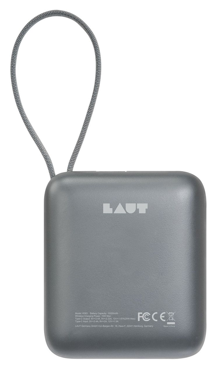 Power Charge Riser Mini 10000 mAh Powerbank USB Typ-C Kabelloses Laden  (Silber) 