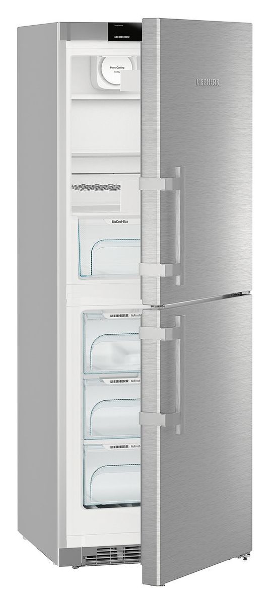 CNef3735-21 172 l / 104 l Kühl-Gefrierkombi freistehend NoFrost 191 kWh Jahr  (Silber) 