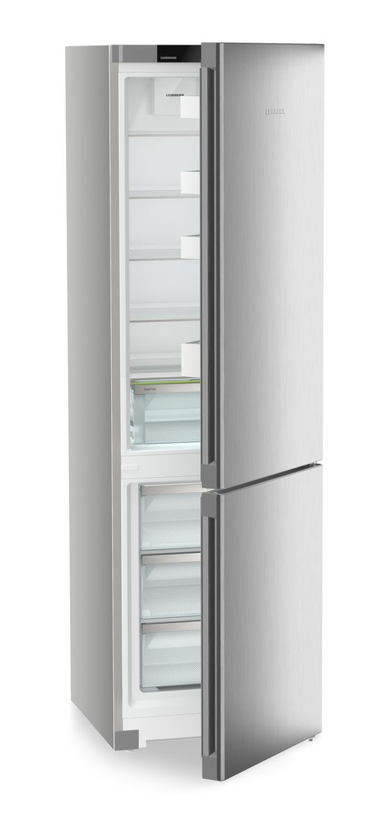 KGNsf57Vb03 268 l / 103 l Kühl-Gefrierkombi freistehend NoFrost 129 kWh Jahr  (Edelstahl) 