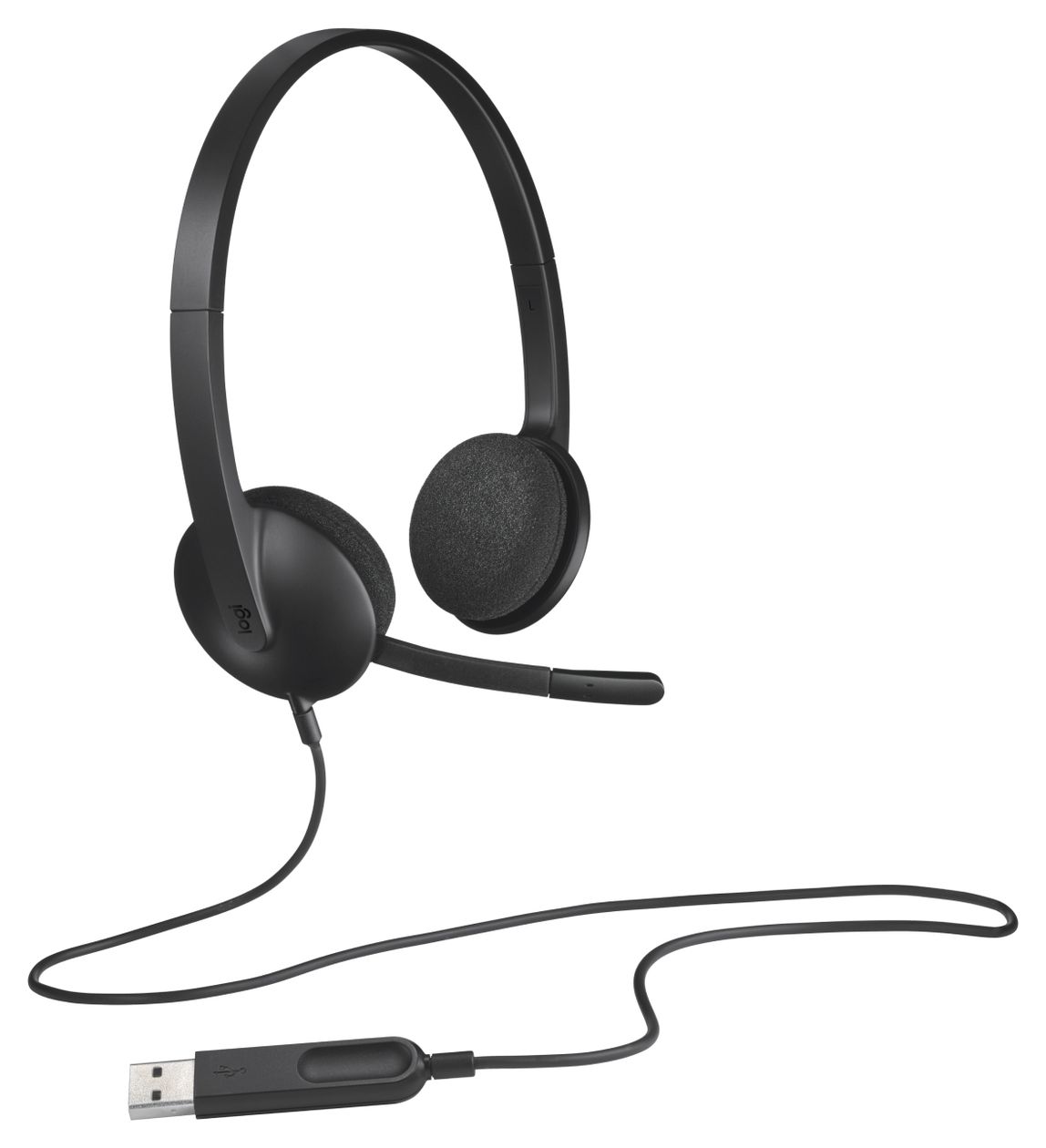 H340 Ohraufliegender Kopfhörer Kabelgebunden USB Typ-A  (Schwarz) 