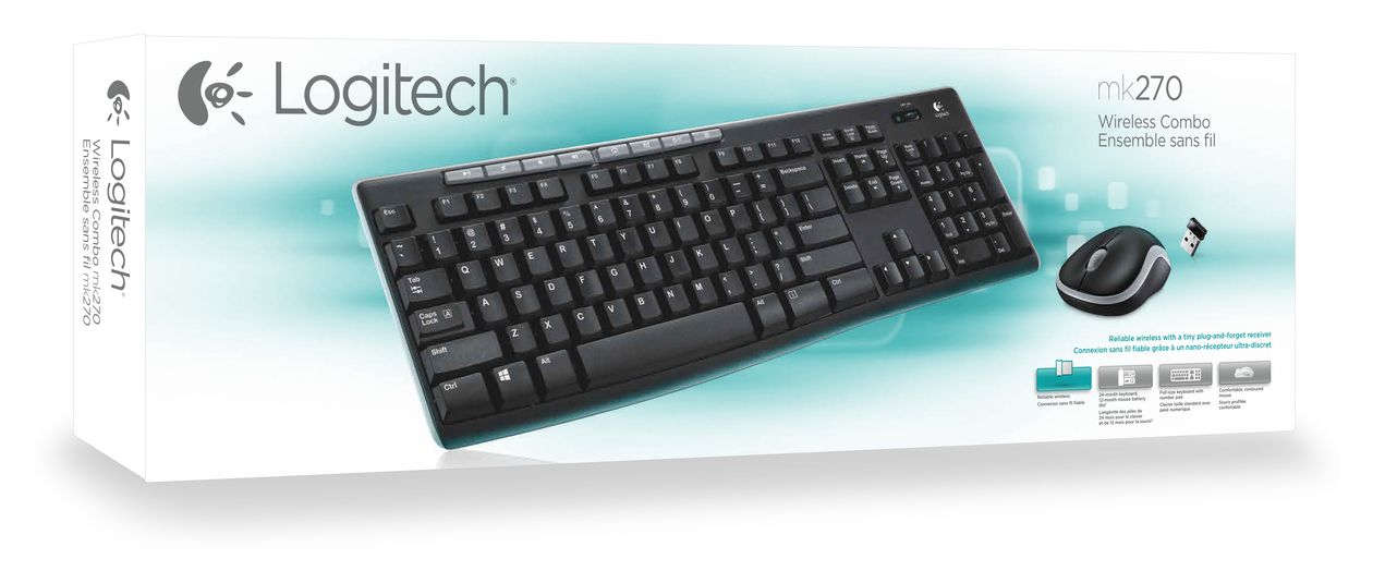 MK270 Home Tastatur RF Wireless 2.4 GHz  (Schwarz) 