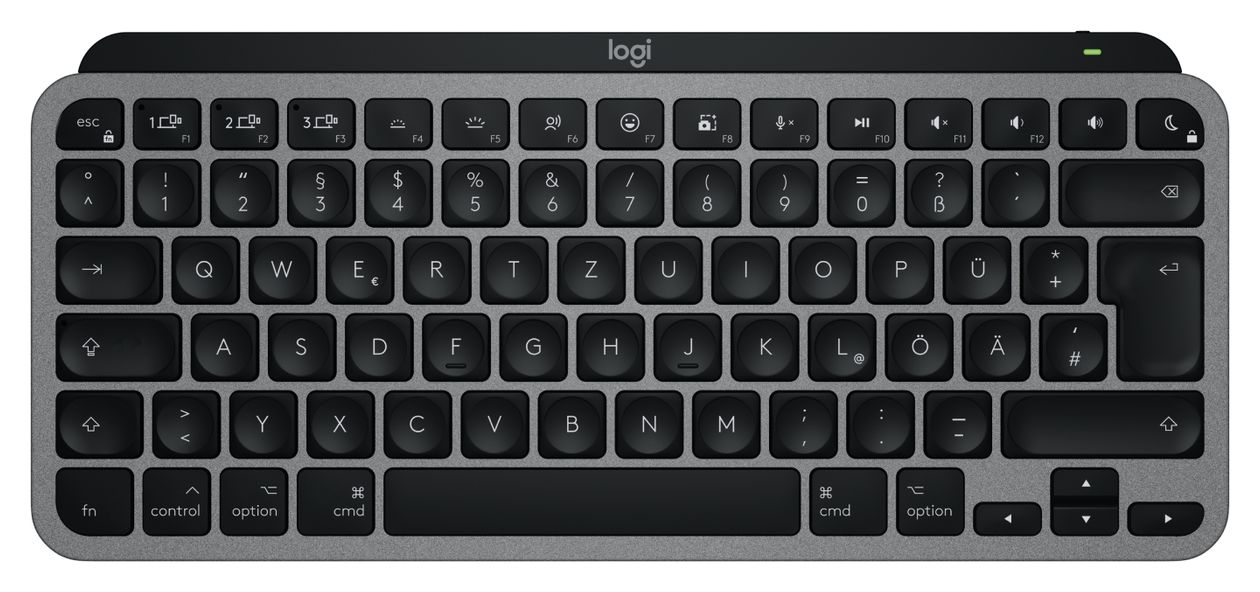MX Keys Mini For Mac LED Heimbüro Tastatur Bluetooth  (Schwarz, Grau) 