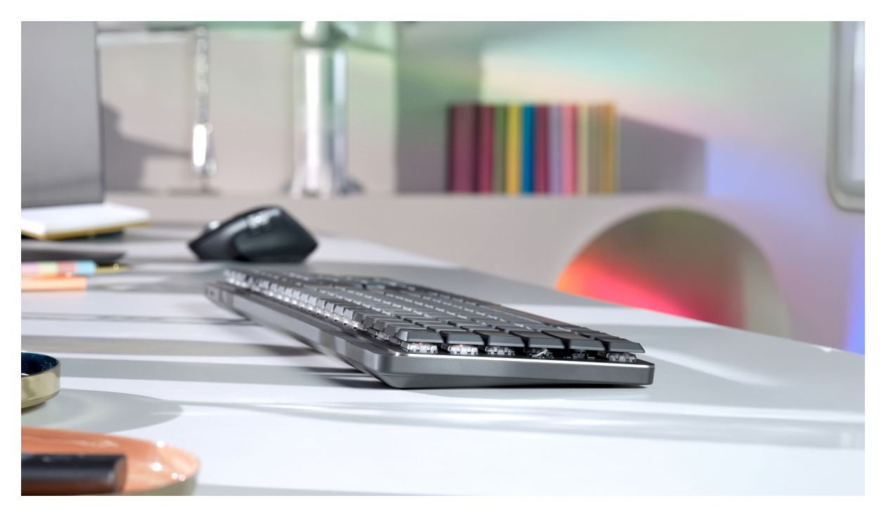 MX Mechanical LED Büro Tastatur RF Wireless + Bluetooth 2.4 GHz  (Graphit) 