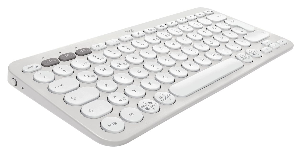 Pebble Keys 2 K380s Universal Tastatur Bluetooth  (Weiß) 