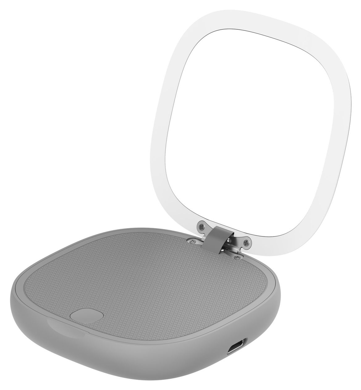 Schminkspiegel mit 4000 mAh Powerbank USB Typ-C Kabelloses Laden  (Grau) 