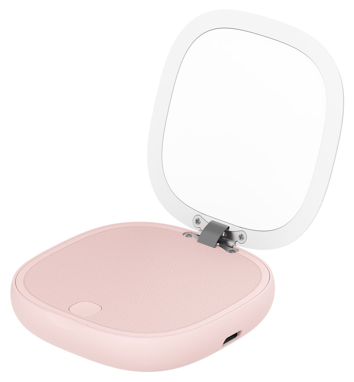 Schminkspiegel mit 4000 mAh Powerbank USB Typ-C Kabelloses Laden  (Rose) 