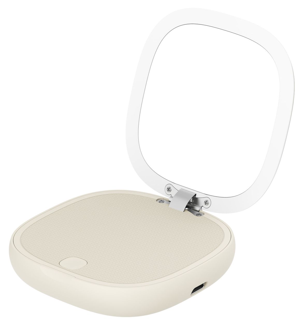 Schminkspiegel mit 4000 mAh Powerbank USB Typ-C Kabelloses Laden  (Sand) 