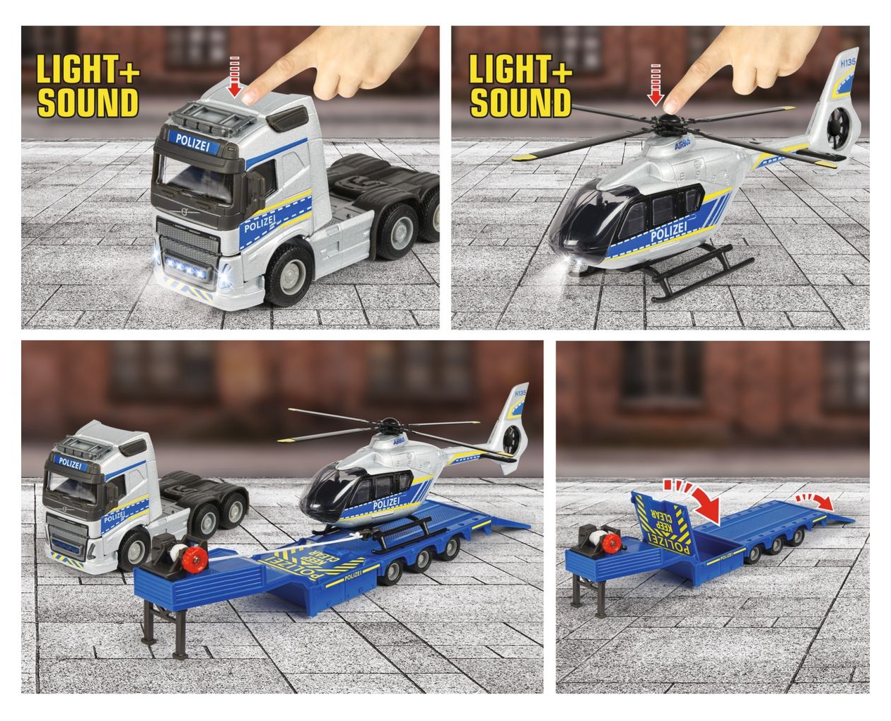 Volvo Truck + Airbus Police Helicopter 