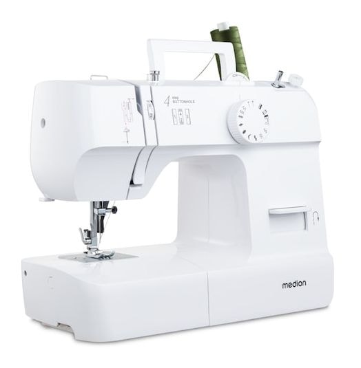 LIFE Nähmaschine SM70 (MD 11179) 12 verschiedene Stickmuster, 4 Schritte Knoploch, einstellbare Stichlänge, 70 Watt Motorleistung 
