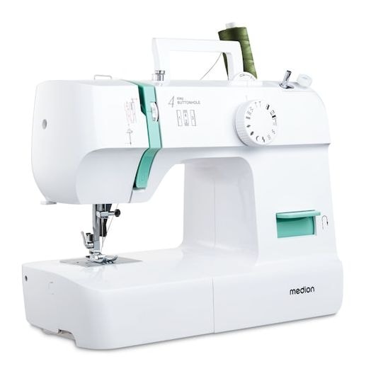 LIFE Nähmaschine SM70 (MD 11179) 12 verschiedene Stickmuster, 4-Stufen-Knopfloch, einstellbare Stichlänge, 70-Watt-Motorleistung 
