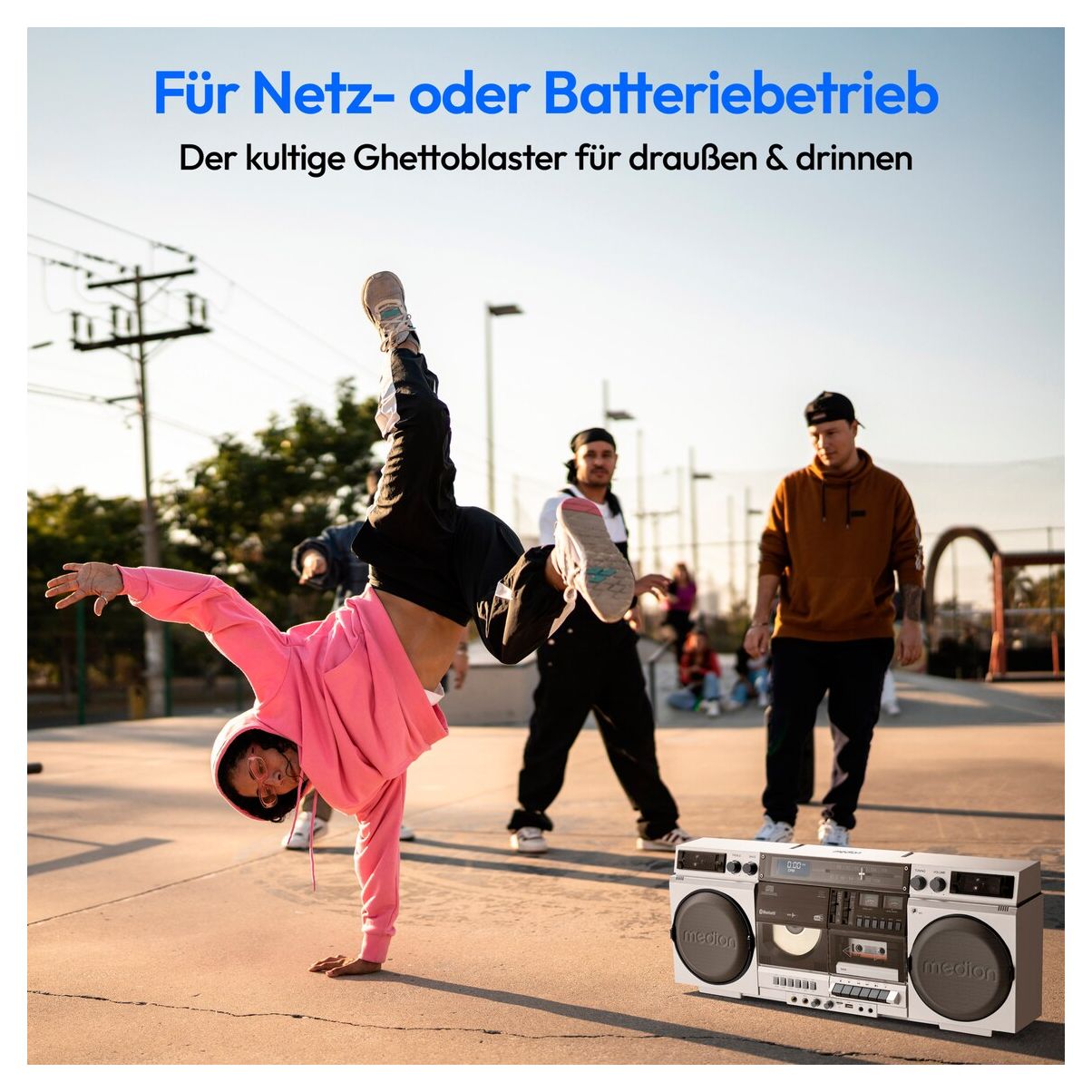 Life P66538 Retro Boombox DAB+, FM, PLL 20 W Bluetooth  (Weiß) 