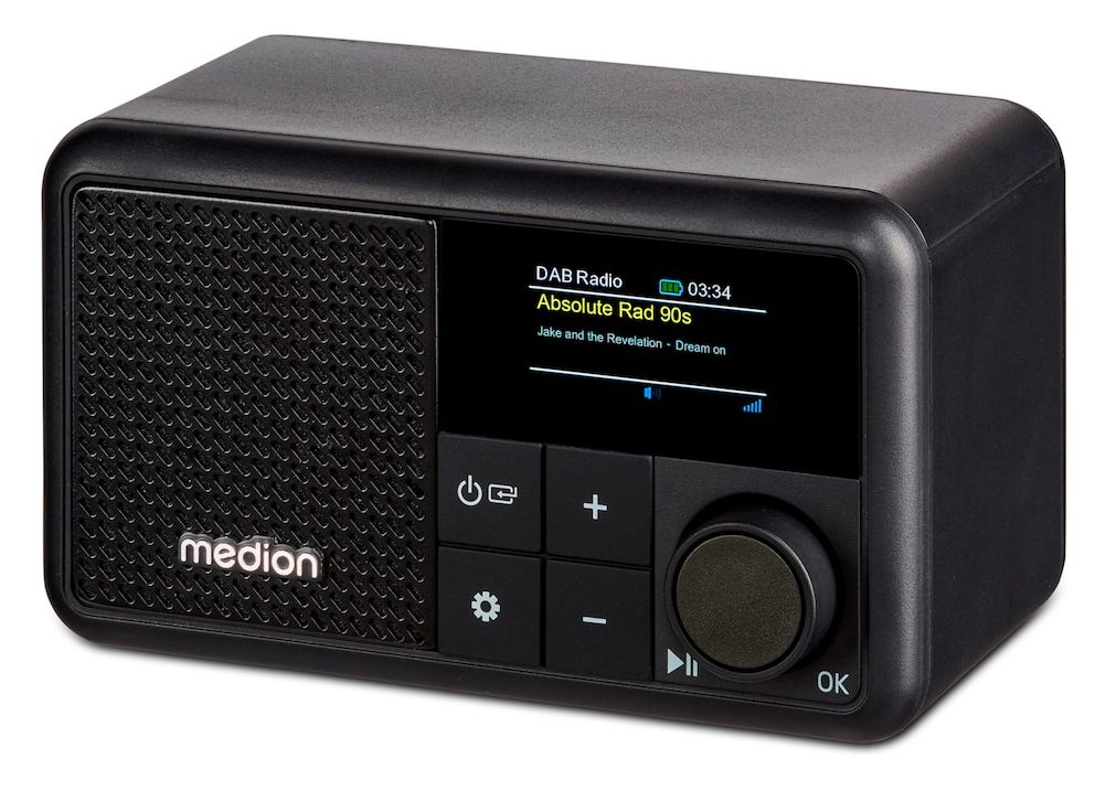 Life S66822 Bluetooth DAB+, UKW Radio Tragbar IPX1  (Schwarz) 