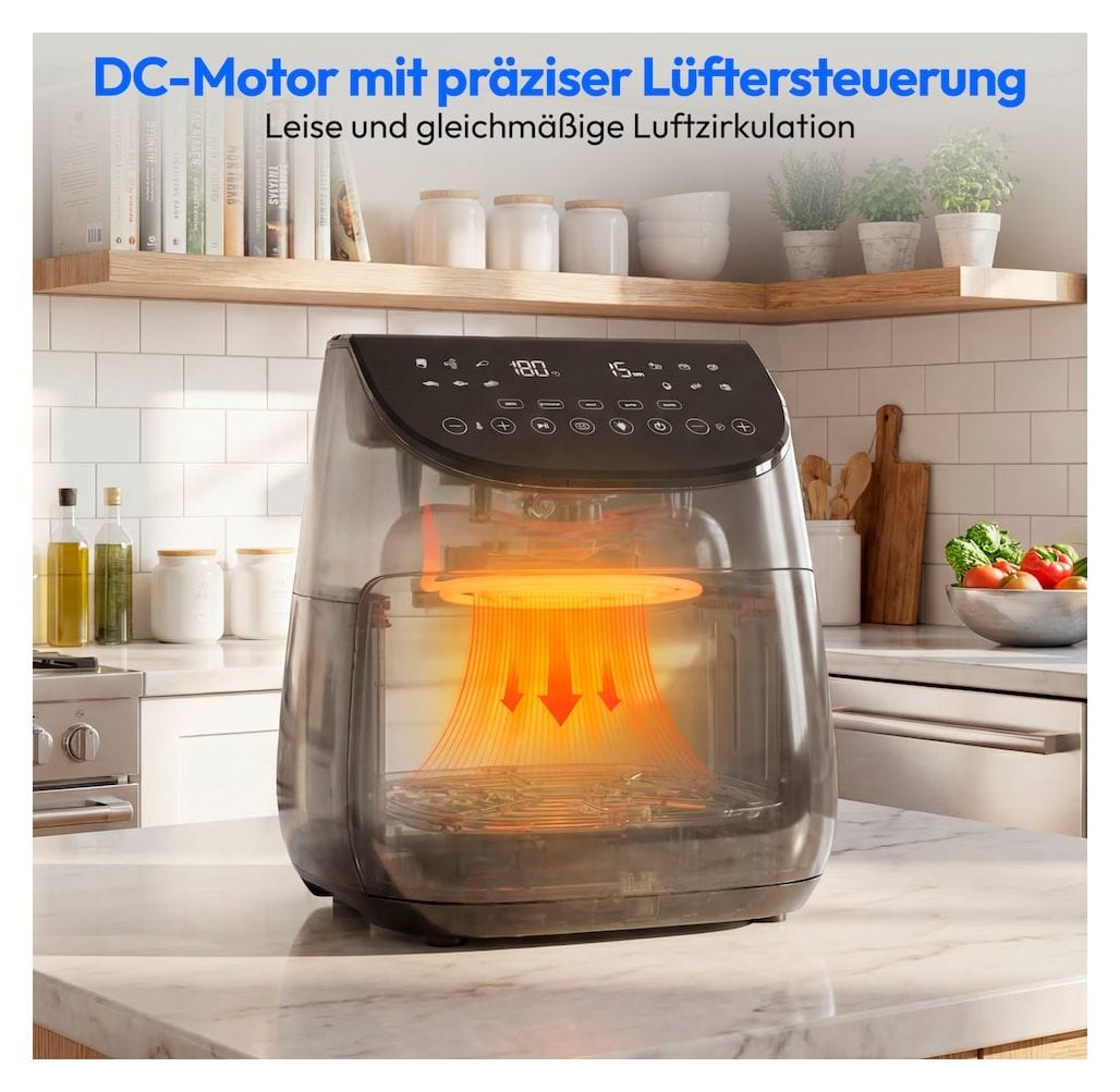 Life X20 XL MD13060 Heißluftfritteuse 6,6 l  (Schwarz) 