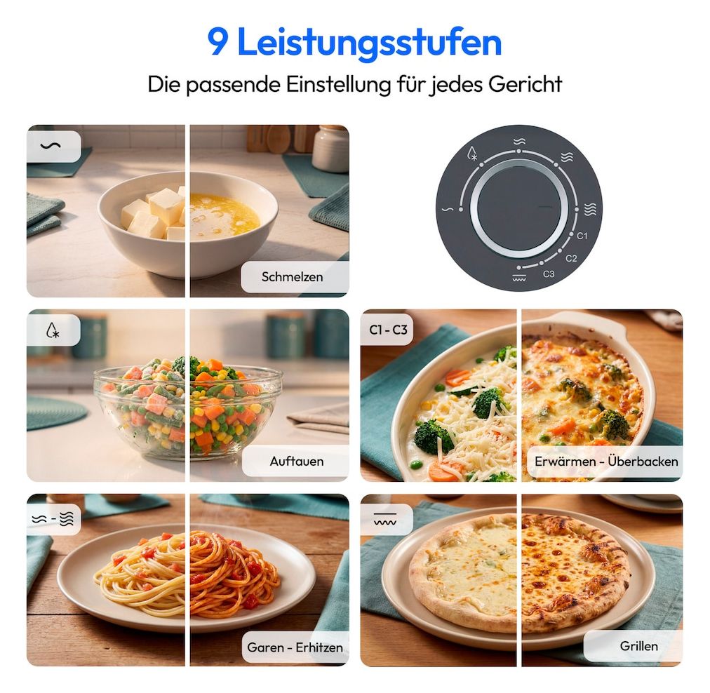 MD100119 Standgeräte Solo 800 W Größe: klein 5 Stufen Grill  (Grau) 