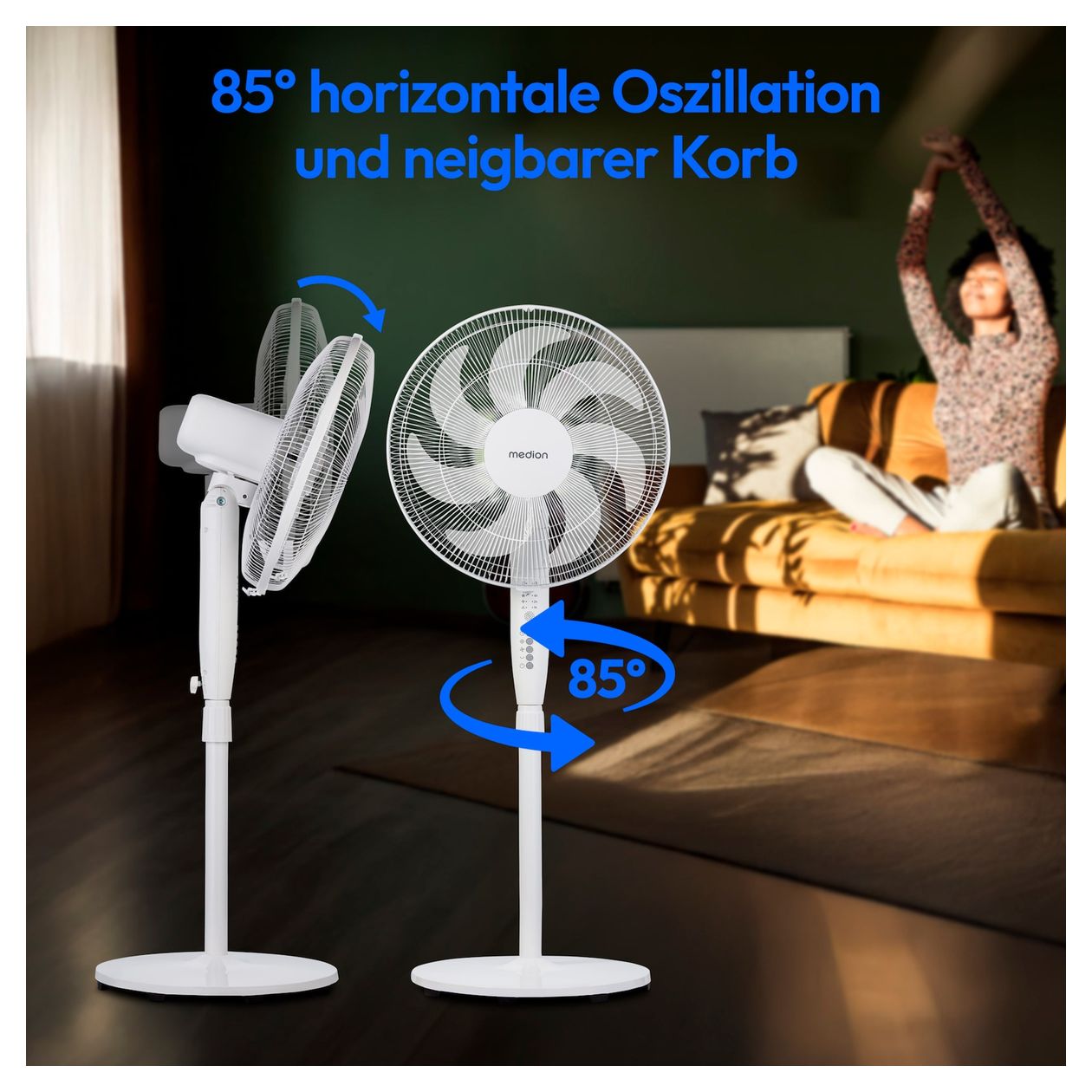 MD 12069 Ventilator Stand neigbar 56 dB  (Weiß) 