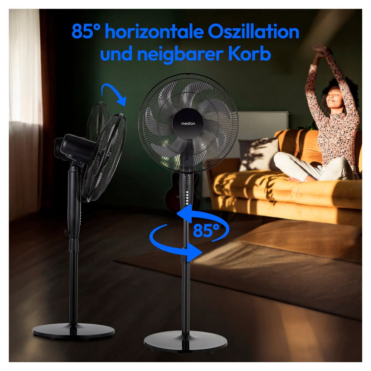 MD 12069 Ventilator Stand neigbar 56 dB  (Schwarz) 