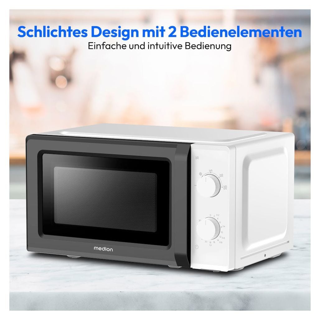 MD11475 Freistehende Mikrowelle 700 W Größe: klein 5 Stufen  (Schwarz, Weiß) 
