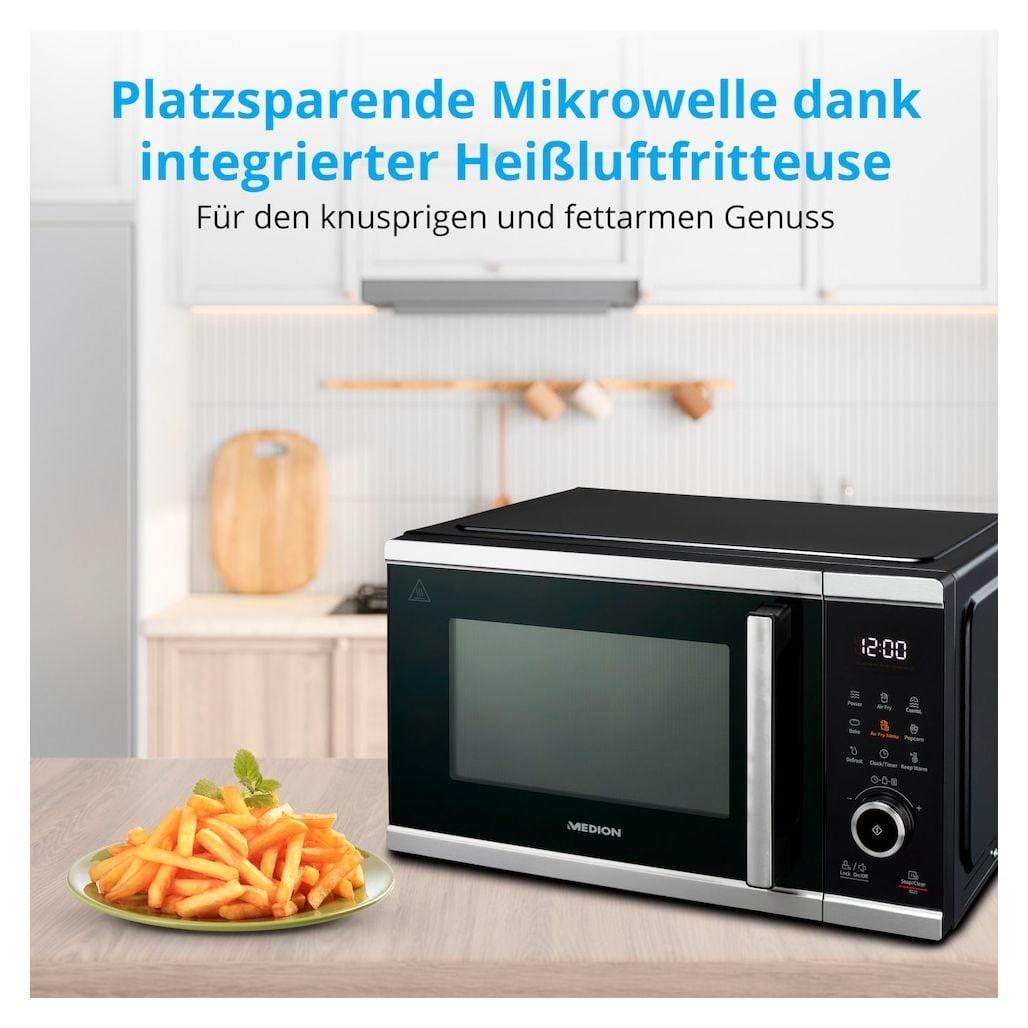 MD11499 Freistehende Mikrowelle 900 W Größe: mittel  (Schwarz, Edelstahl) 