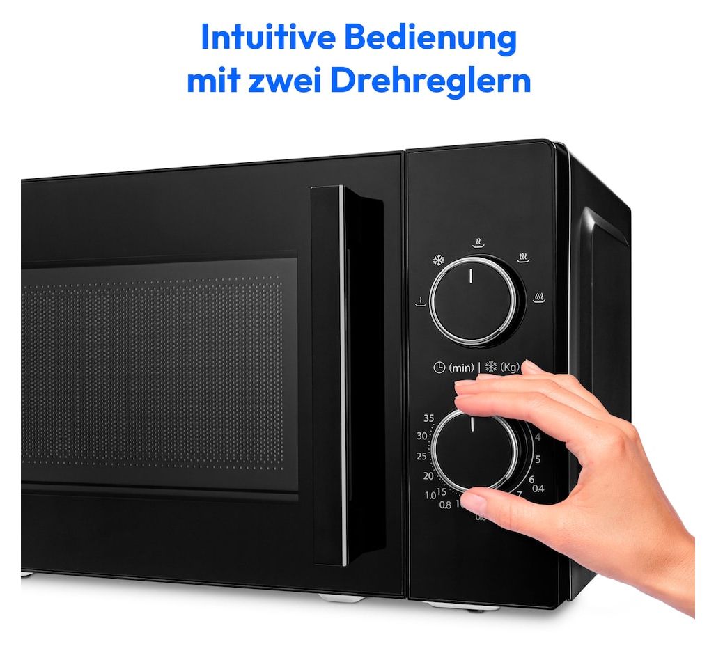 MD12011 Freistehende Mikrowelle 800 W Größe: klein 5 Stufen  (Schwarz) 