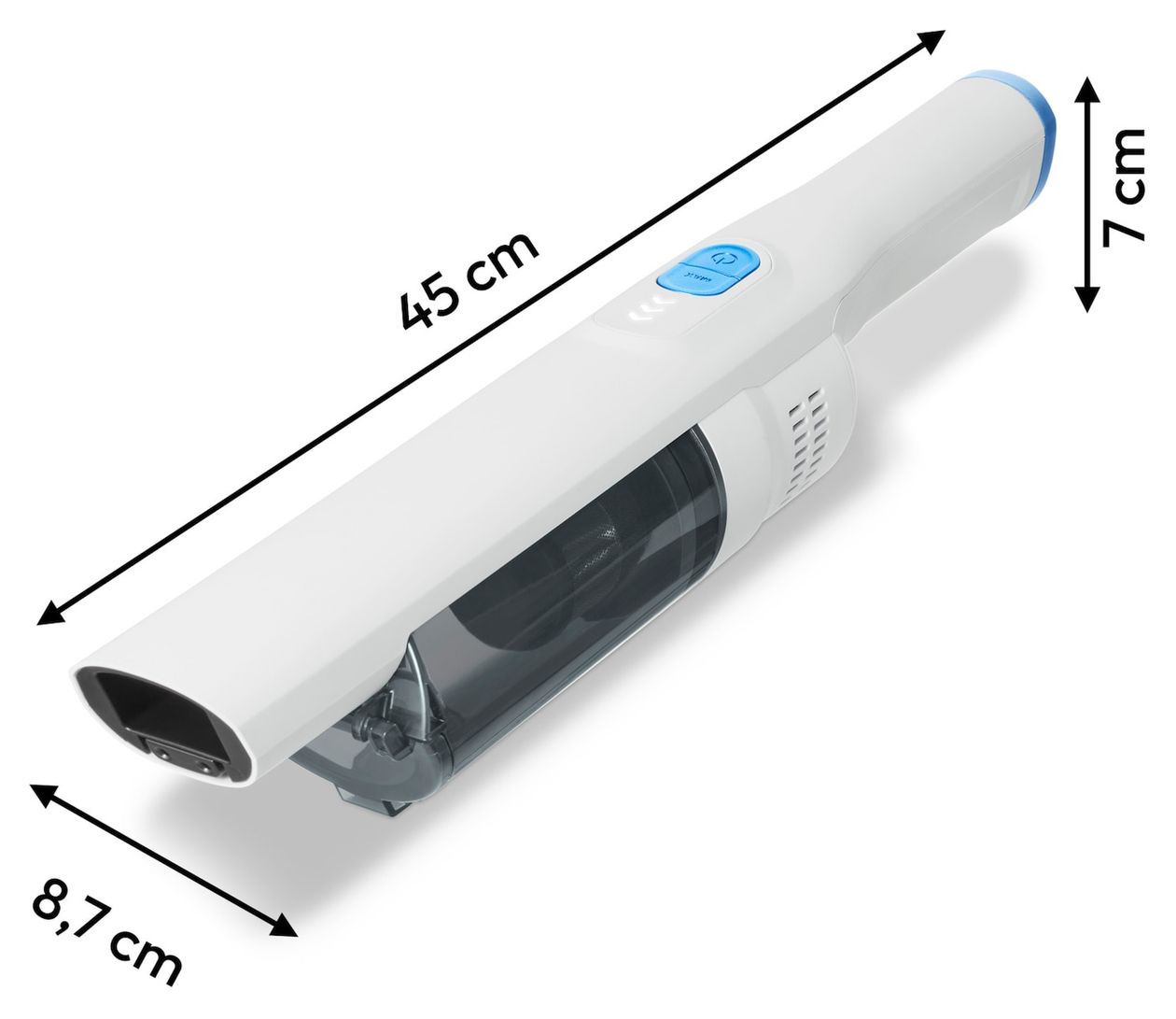 MD12057 Handstaubsauger Beutellos bis 15 min Laufzeit 14,8 V  (Weiß/Schwarz) 