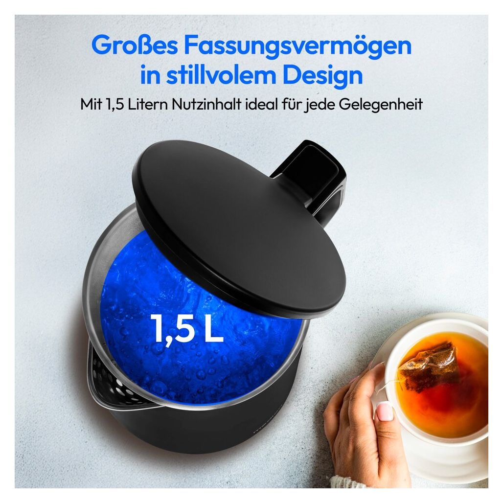 MD12105 1,5 l Wasserkocher 2200 W  (Schwarz) 