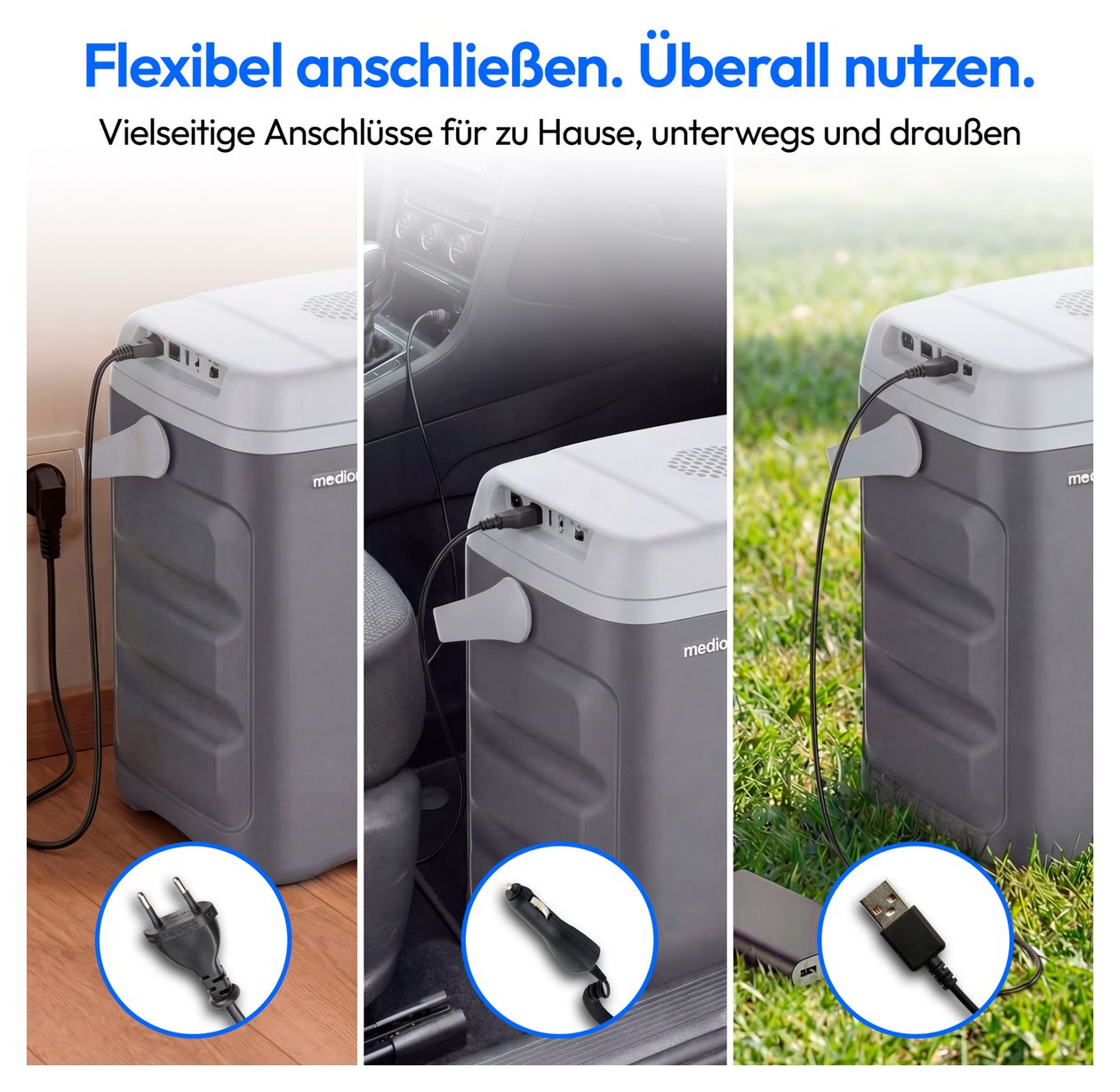 MD370030 30 l Kühlbox  (Silber, Weiß) 