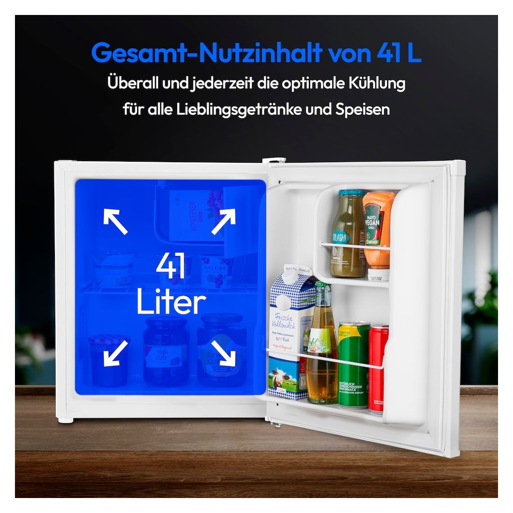 MD37724 41 l Tischkühlschrank EEK: D 63 kWh Jahr  (Weiß) 