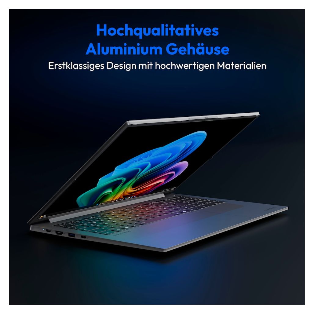 SPRCHRGD 16 S1 2K Ultra HD Notebook 40,6 cm (16 Zoll) 2880 x 1800 Pixel 32 GB Ram 512 GB SSD Windows 11 Home Intel Core Ultra 5 intern  (Grau) 
