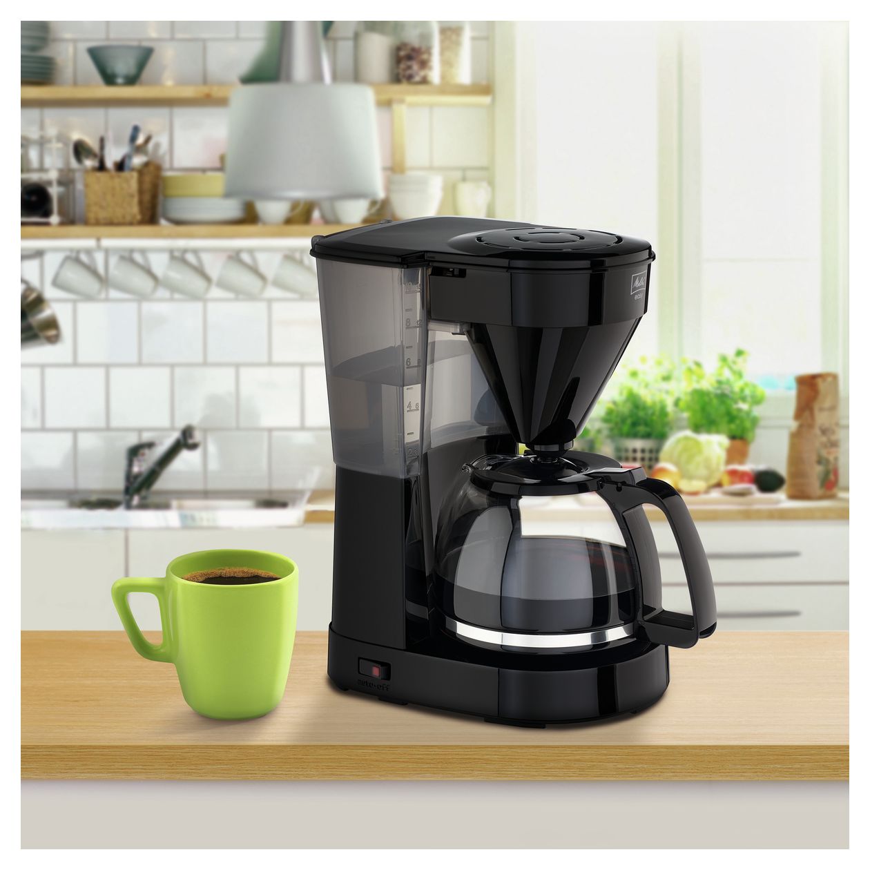 1023-02 Easy II 10 Tassen Filterkaffeemaschine  (Schwarz, Edelstahl) 