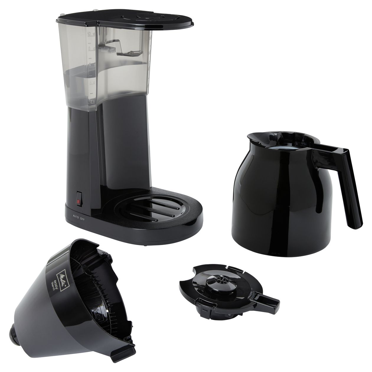 1023-06  Easy II Therm 8 Tassen Thermo Filterkaffeemaschine  (Schwarz) 