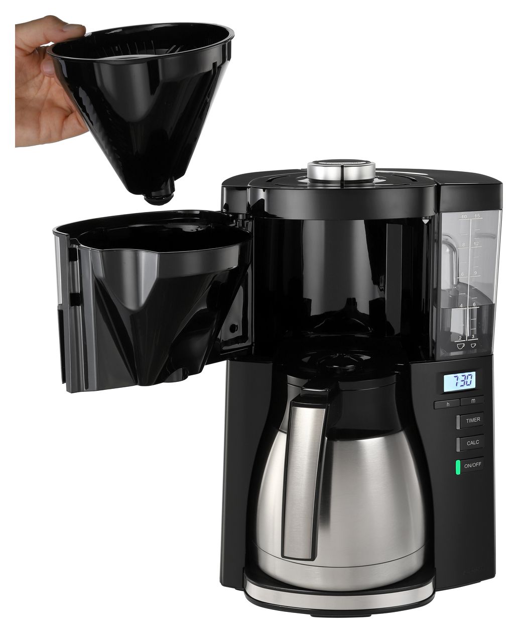 1025-18 Look Therm Perfection 10 Tassen Thermo Filterkaffeemaschine 1,3 l  (Schwarz, Silber) 