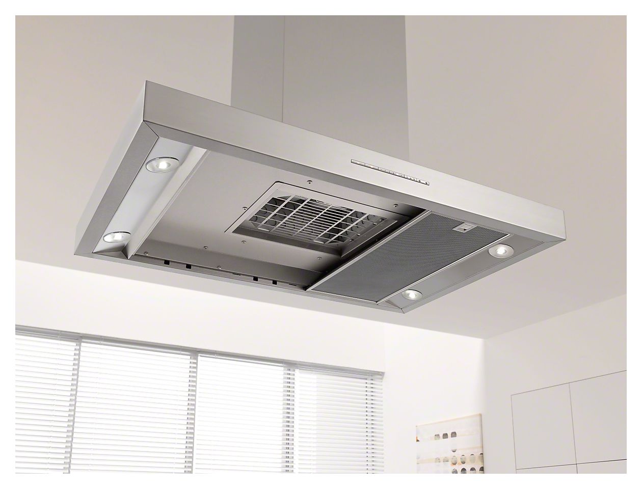 DA4208D Puristic Plus Abluft/Umluft Dunstabzugshaube/Esse Insel 90 cm (Edelstahl) 