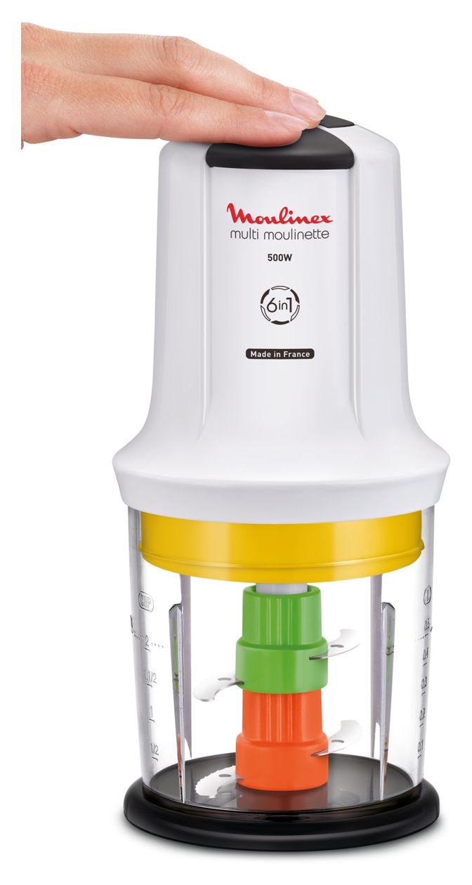 AT7231 Multi Moulinette 6in1 Zerkleinerer 500 W 4 Klingen 0,5 l Kunststoff Behälter  (Weiß) 