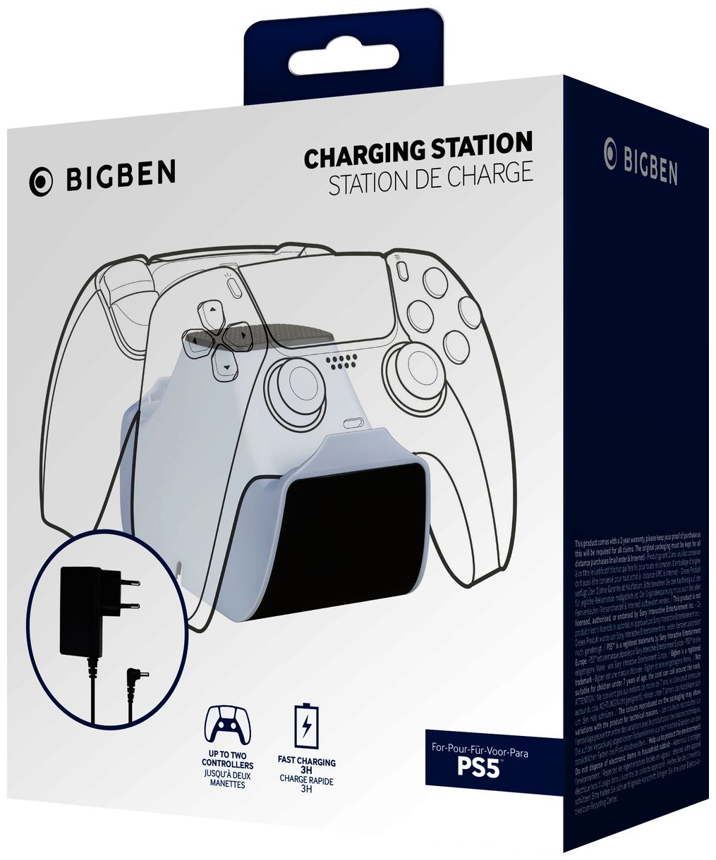 Controller Dual-Charger PS5 Ladestation PlayStation 5 (Schwarz, Weiß) 