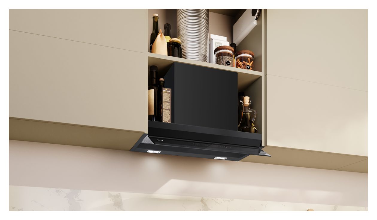 D67XDP2S0 Abluft/Umluft Dunstabzugshaube/Esse Unterbau 60 cm (Schwarz) 