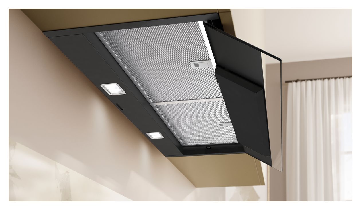 D97XDP2S0 Abluft/Umluft Dunstabzugshaube/Esse Unterbau 90 cm (Schwarz) 