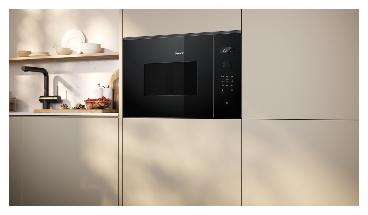 N50 HLAWD53K0 Einbau-Mikrowelle 900 W Größe: mittel 5 Stufen (Schwarz) 