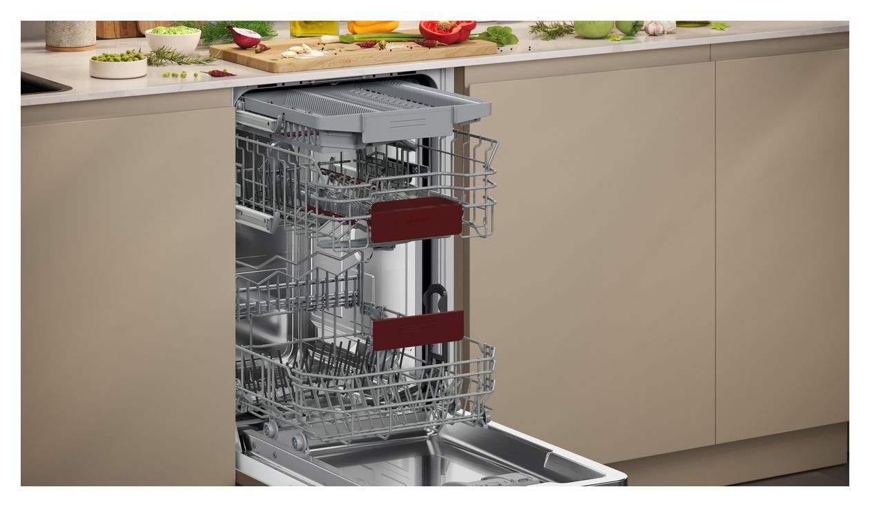 N50 S855EMX34E 45 cm Geschirrspüler vollintegriert (ohne Front) Leise 10 Maßgedecke aquaStop Funktion Wärmetauscher/Türöffnungstrocknung 