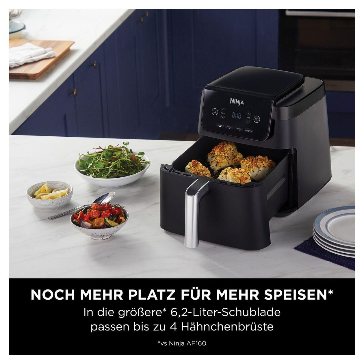 AF170EU Heißluftfritteuse 6,2 l 2000 W  (Schwarz) 