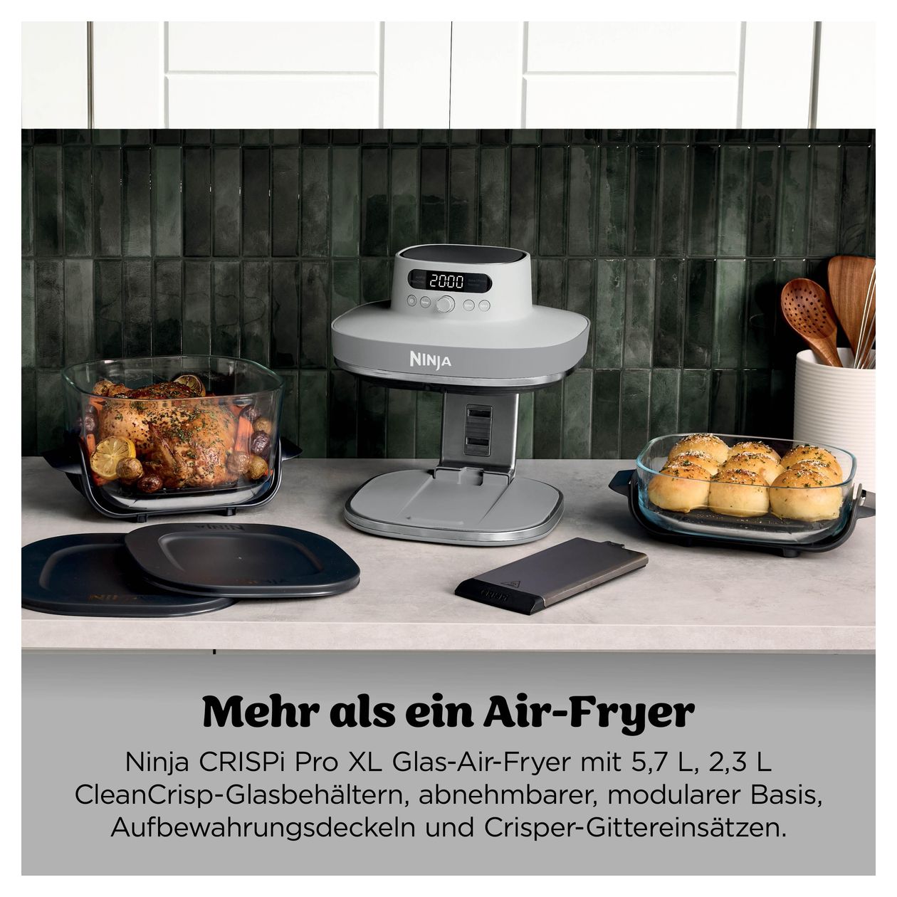 AS090EUWH Crispi Pro 5-in-1 Heißluftfritteuse 5,7 l 2000 W  (Weiß) 