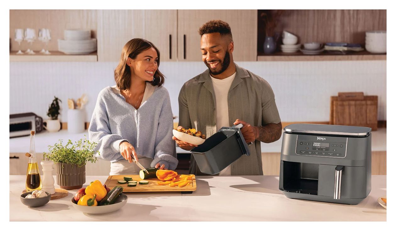 DZ300EU Doppel Heißluftfritteuse 7,6 l 2400 W  (Grau) 