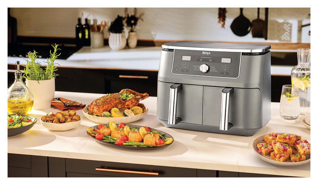 DZ400EU Doppel Heißluftfritteuse 9,5 l 2470 W  (Grau) 
